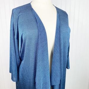 LuLaRoe Shirley Kimono Large 18-22 Blue Shimmer Cardigan